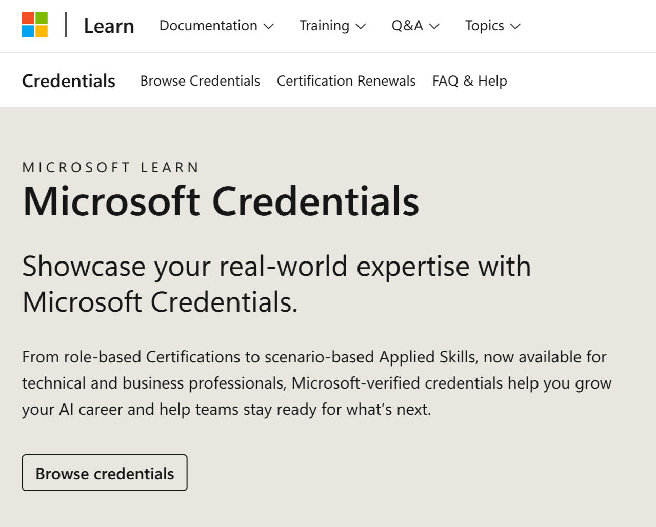 Microsoft Credentials